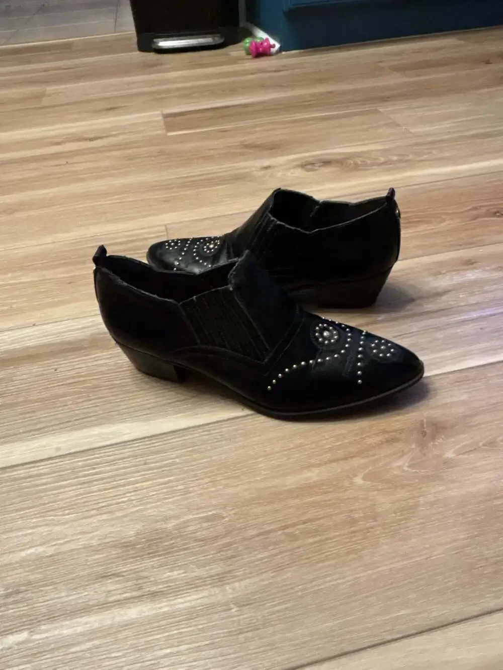 Circus by Sam Edelman Black Studded Western Ankle Booties